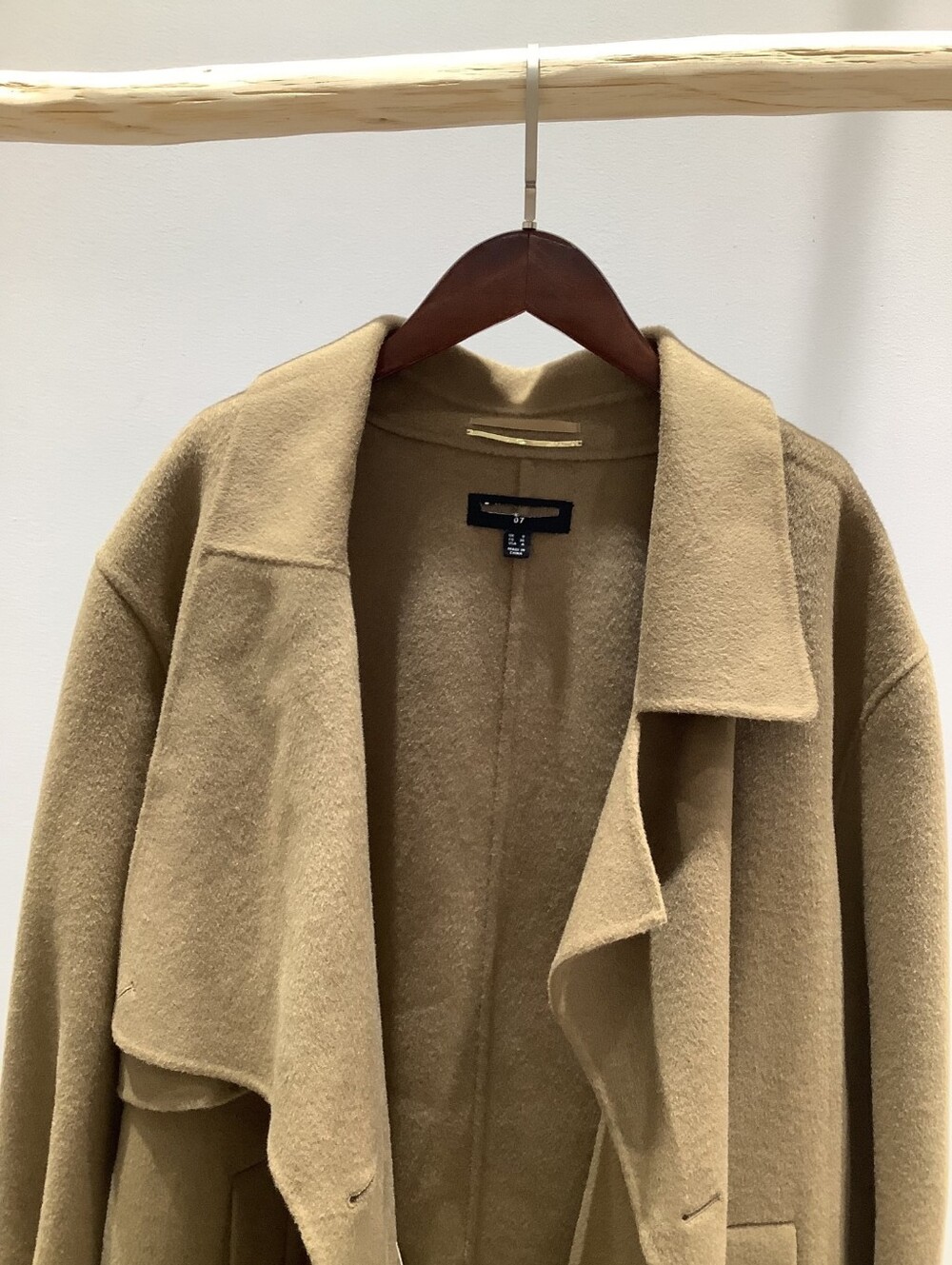 Reiss Arlo Atelier Wool Blindseam Double-Breasted Coat in Khaki - Picture 12 of 16
